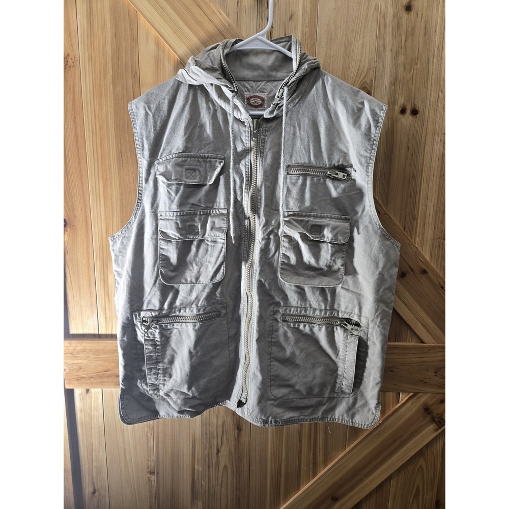 Banana Republic Men's XL Fishing Hunting Safari Vest Beige with Pockets Vintage